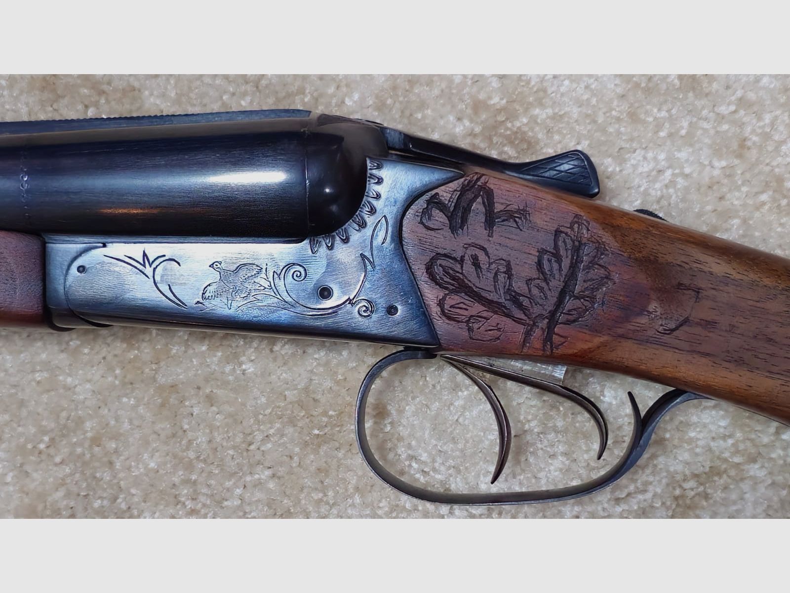 Bock Doppel Flinte, Querflinte Baikal Kal. 12/70, Schrotflinte