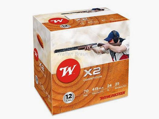 Winchester X2, 12-70, 12mm, 24g, P7.5, 2,4mm, a 25 Stück