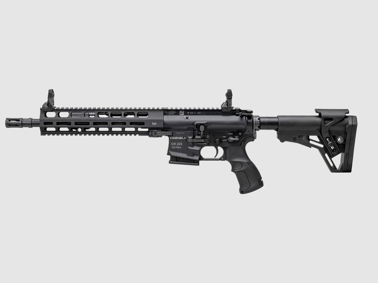 Haenel CR 223 M-LOK Handschutz Lauflänge 318 mm | Direktabzug | Handschutz lang | Schwarz | nicht sportlich zugelassen, Kal. .223 Rem.