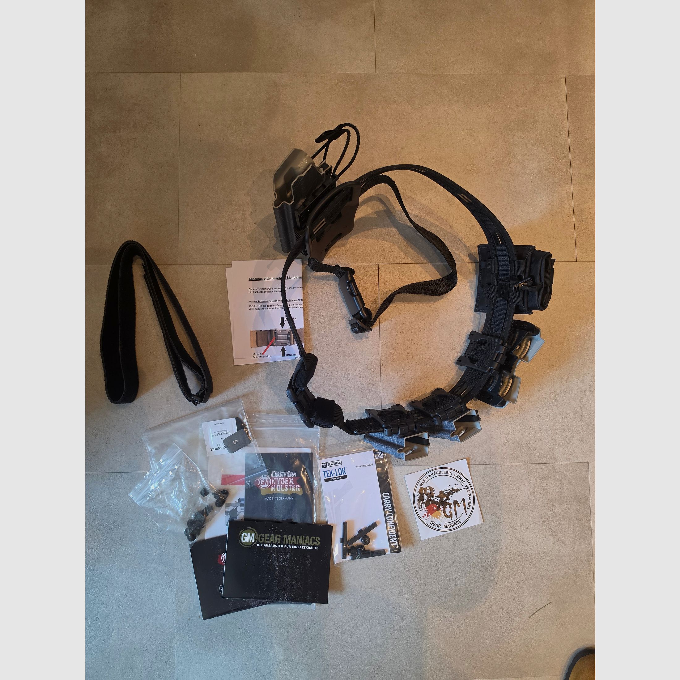 Cinturón porta fundas Kydex para Walther PDP SF de Gear Maniacs