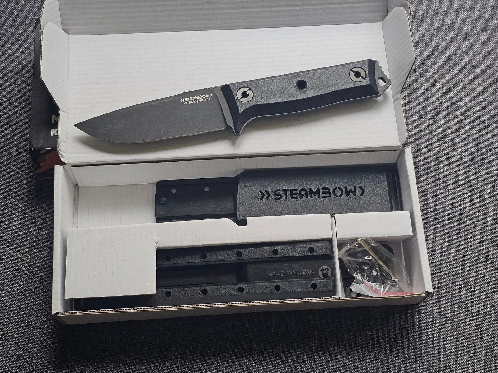 Steambow AR Series Messer K1 inkl. Zubehör NEU + Griffschalen-Set