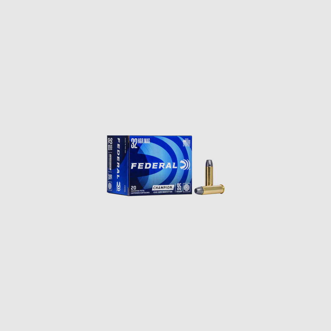 Federal Munizioni per Revolver .32 H&R Magnum 6,2g Semi-Wadcutter Hollow Point Champion Training