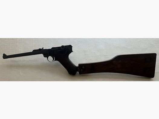 DWM P08 Artillerie – Lange Pistole 08 Modell 1915 mit Anschlagschaft