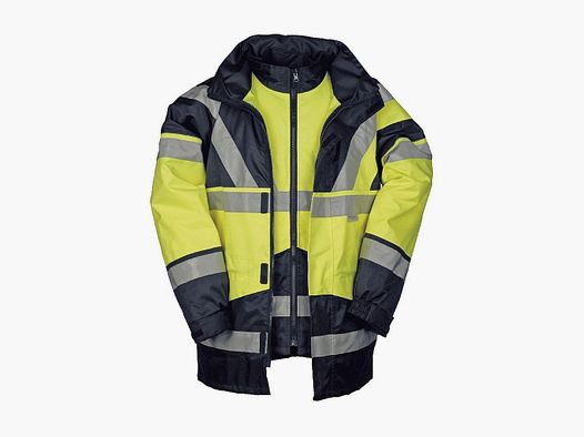 SIOEN 4en1 Parka de advertencia y lluvia SKOLLFIELD 209AN2X93 amarillo/marino, tamaño: L