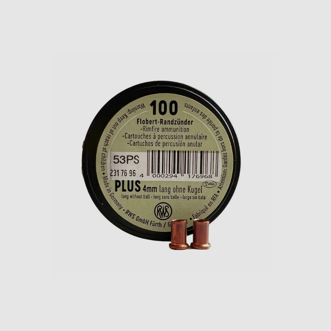 RWS 4mm long rimfire PLUS no bullet