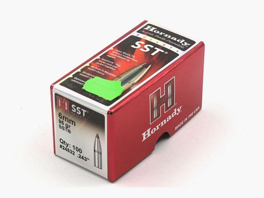 Büchsengeschosse, Hornady .243 SST, 95gr, 100 Stk, .243 Win.