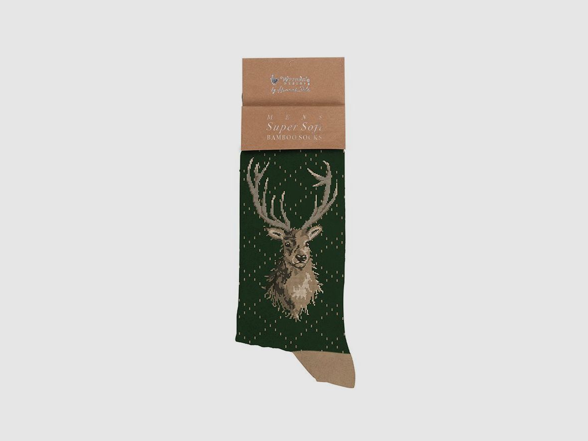 Wrendale Herren - Socken "Portrait of a stag" mit Hirsch