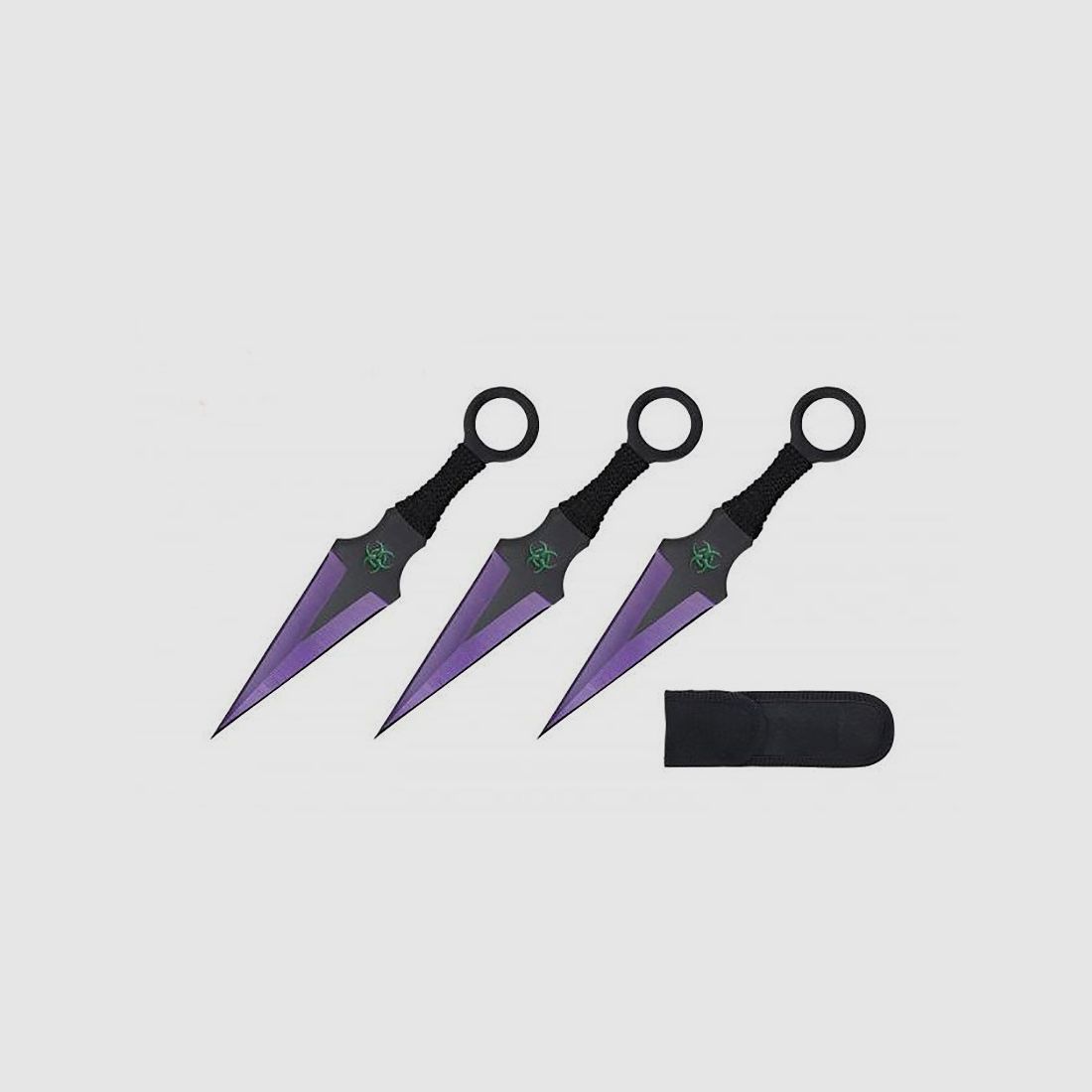 Wurfmesser Kunai 3er Set lila