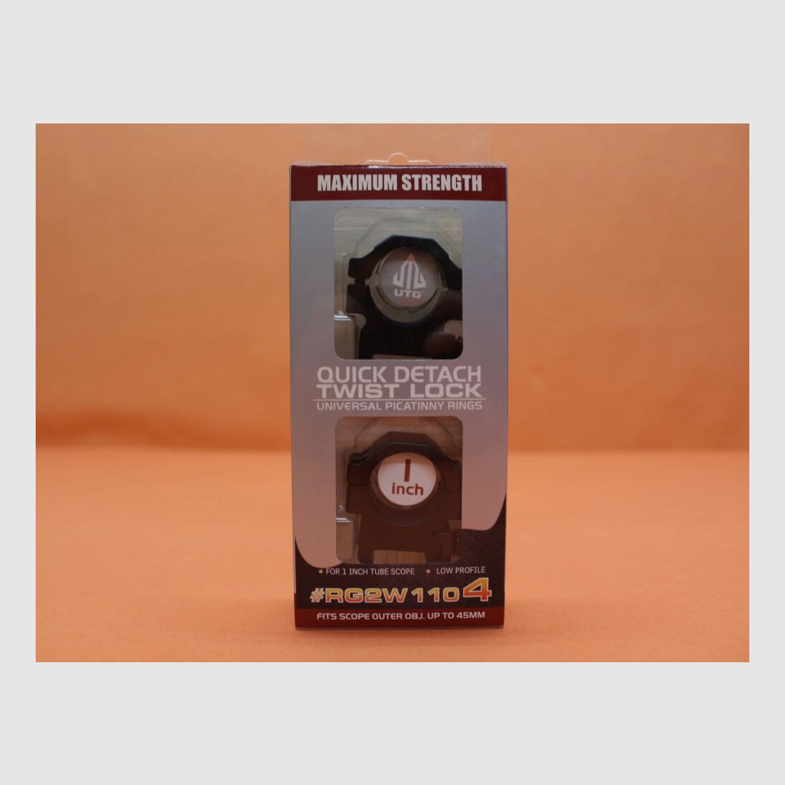 UTG - Leapers UTG QD Montageringe 1" Low (RG2W1104) Twist Lock Alu schwarz für Picatinnyprofil BH=10mm