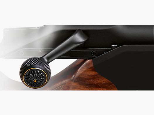 Blaser Kammergriffkugel Stahl schwarz mit Fischhaut u. Goldeinlage