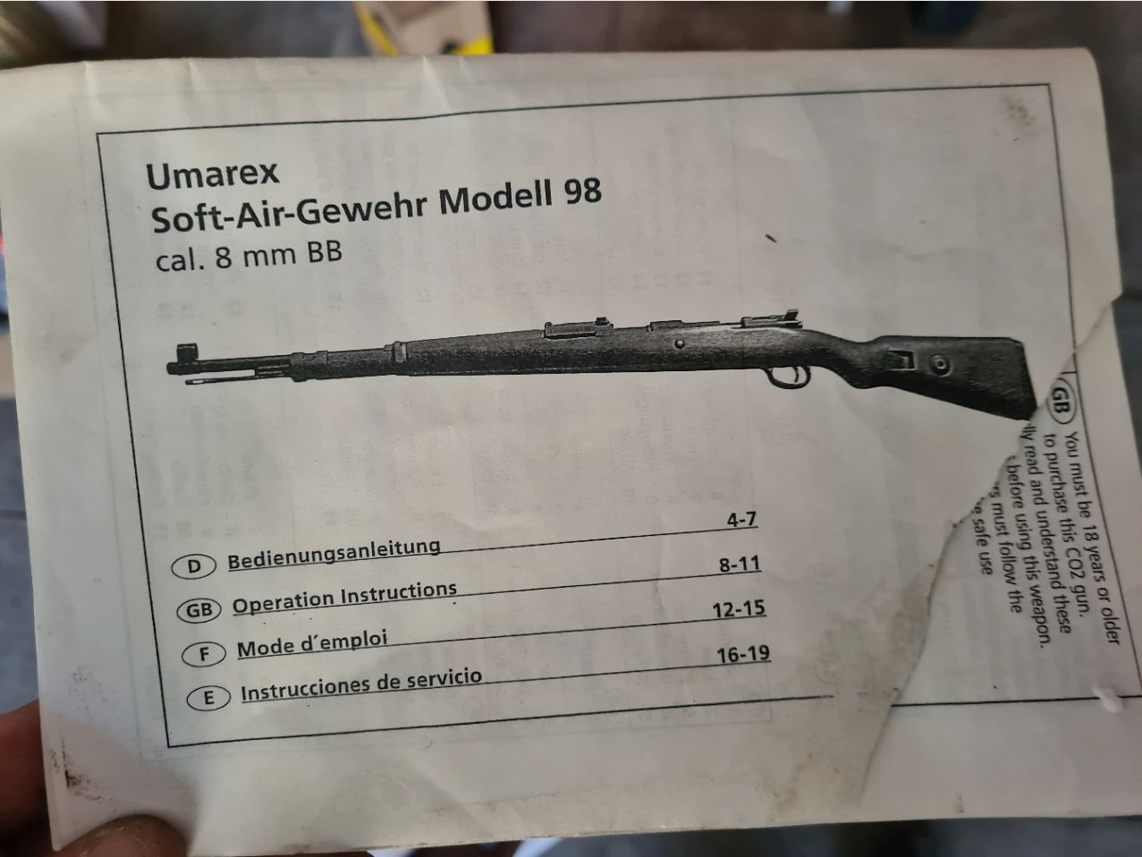 Umarex  Modell 98 Soft-Air-Gewehr Cal. 8mm BB