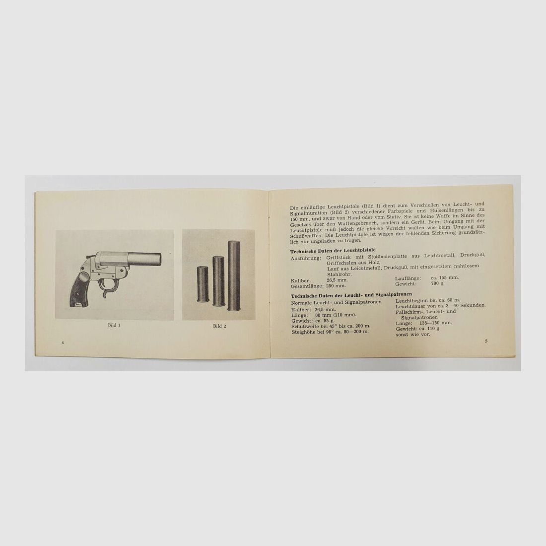 Heym Bedienungsnanweisung Leuchtpistole Heym, Zoll Typ 3 Waffenfabrik F. W. Heym - Münnerstadt , von 1959