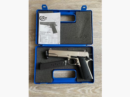 Colt Government 1911 A1 Schreckschuss Pistole 9 mm P.A.K. vernickelt