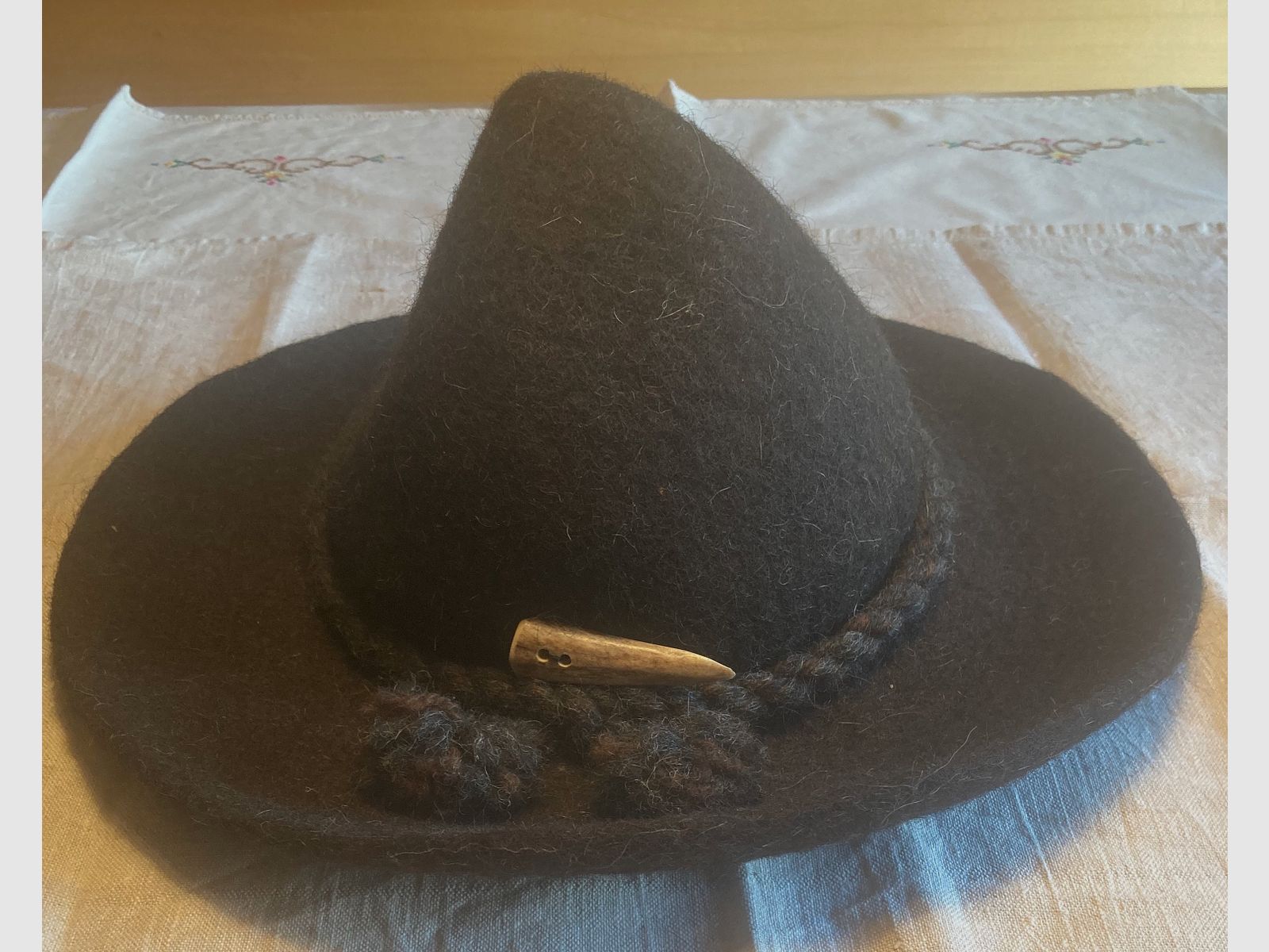 Sombrero de fieltro, hecho a mano en talla 85, nuevo