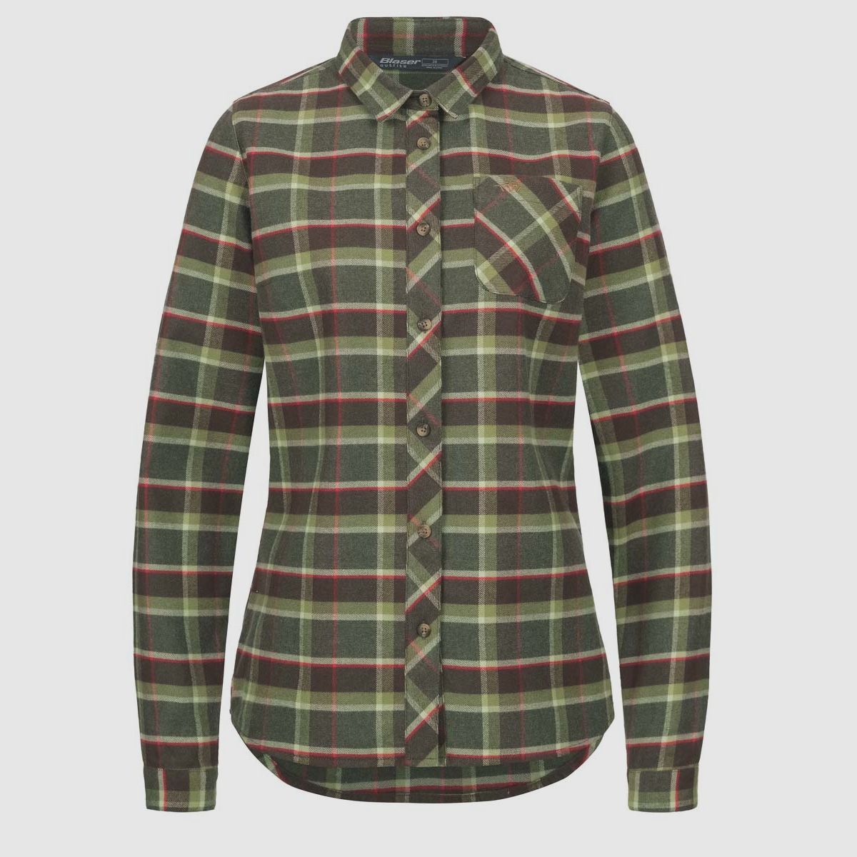 Blaser Bluse Charlotte  Oliv / Rot kariert