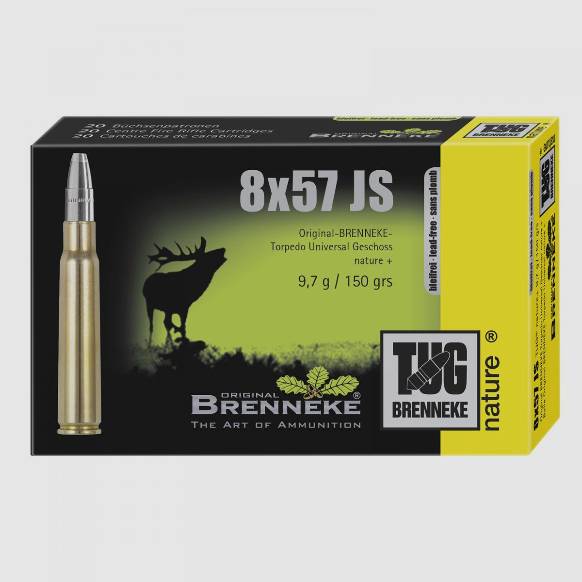Brenneke 8x57 IS 150GR TUG nature+ 20 patronen
