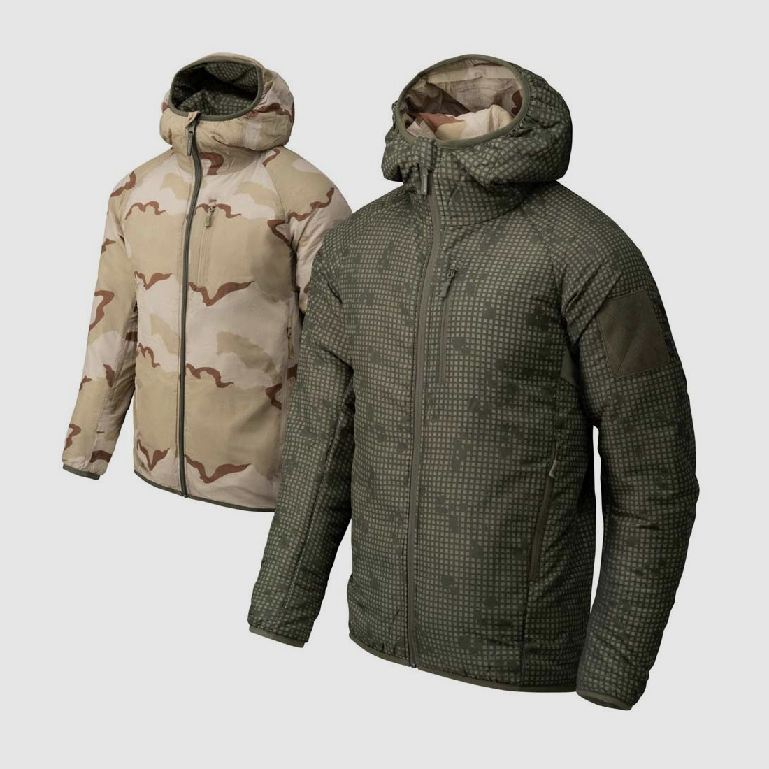 HELIKON TEX REVERSIBLE WOLFHOUND HOODIE Climashield® Apex™ US DESERT / US NIGHT CAMO