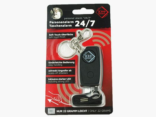 KH Security Alarm osobisty z LED (czarny)