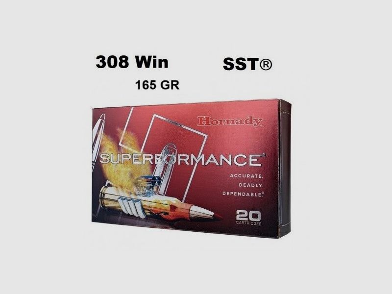 Hornady 308 Win SUPERFORMANCE SST 165 gr Munition, Bild 1 von 2