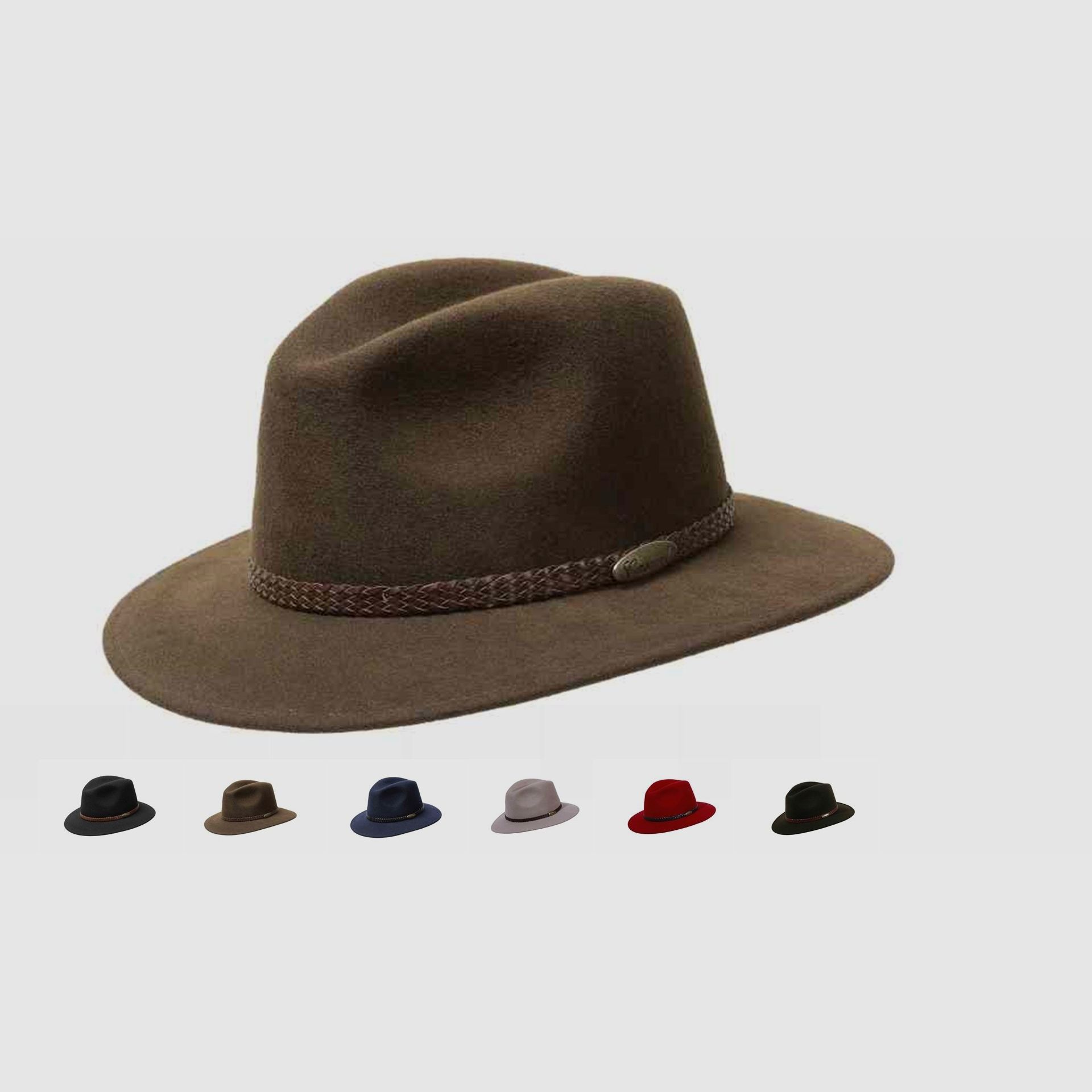 Cappello di Feltro – Cappello Schiacciabile che può Essere Arrotolato in Taupe