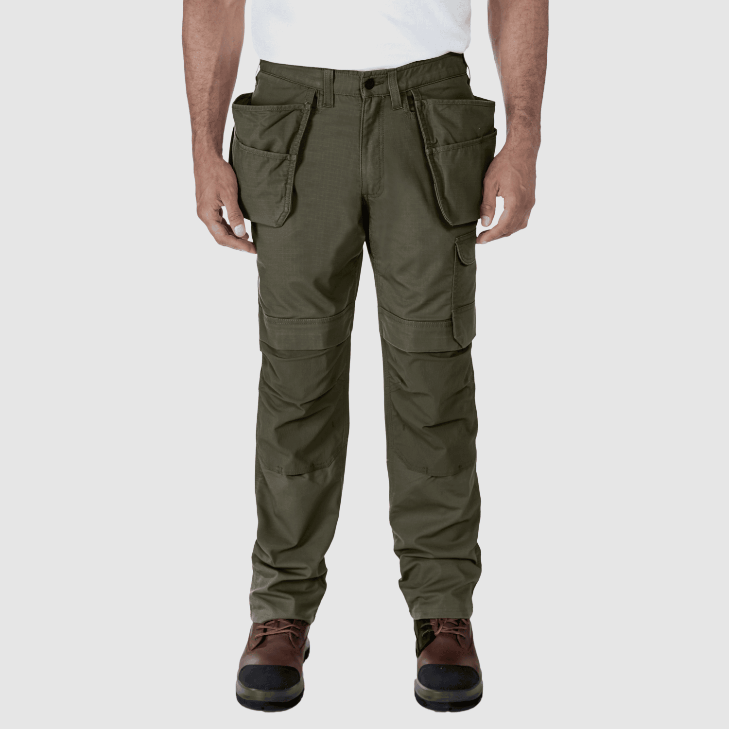 Carhartt Relaxed Straight Steel Rugged Flex™ Ripstop Double-Front Cargo Trousers Men Moss W38/L32