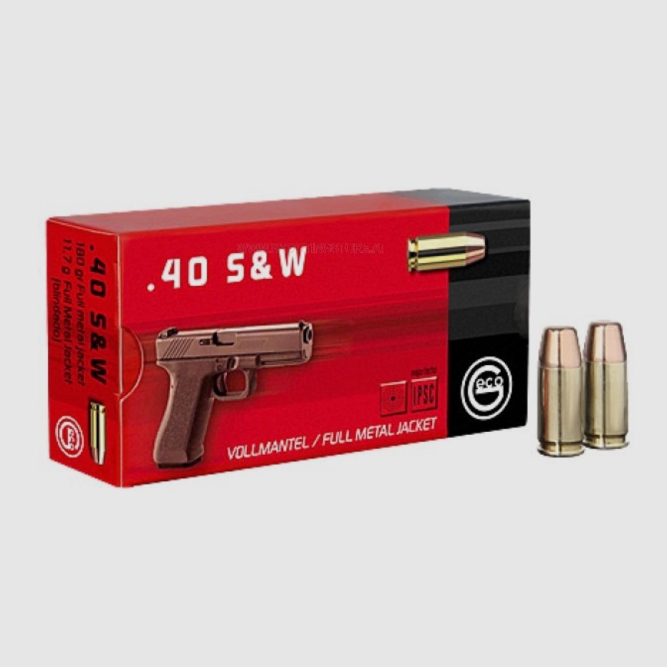 Geco .40 S&W Vollmantel Flachkopf 11,7g 180grs. Pistolenmunition