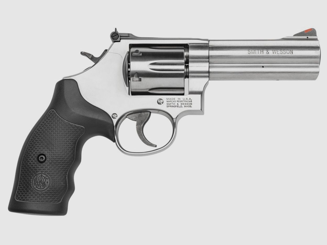 SMITH & WESSON - Revolver 686 WO Stainless rotes Rampenkorn 4"