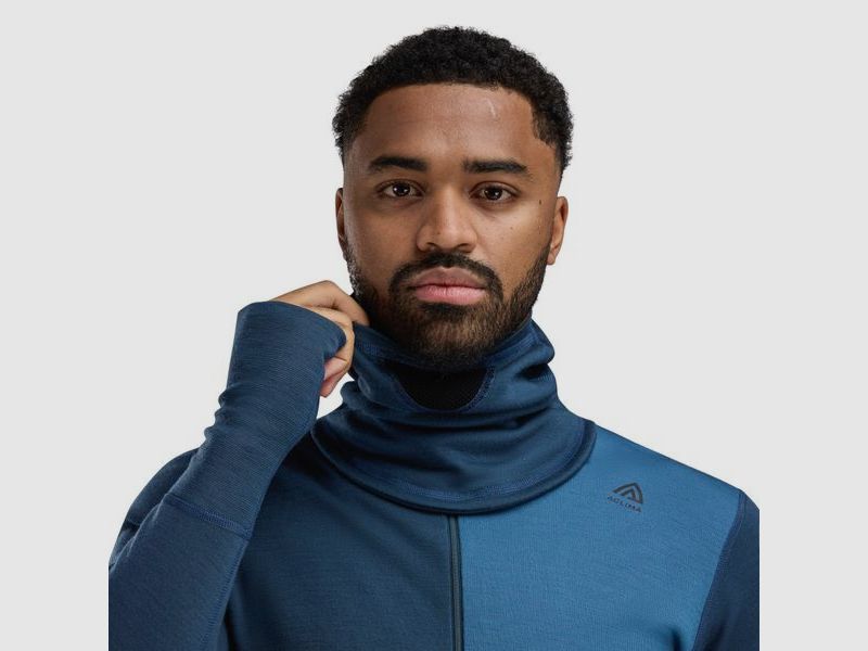 Aclima WarmWool Hoodsweater w/zip Blue Fusion/Midnight Navy, billede 8 af 11