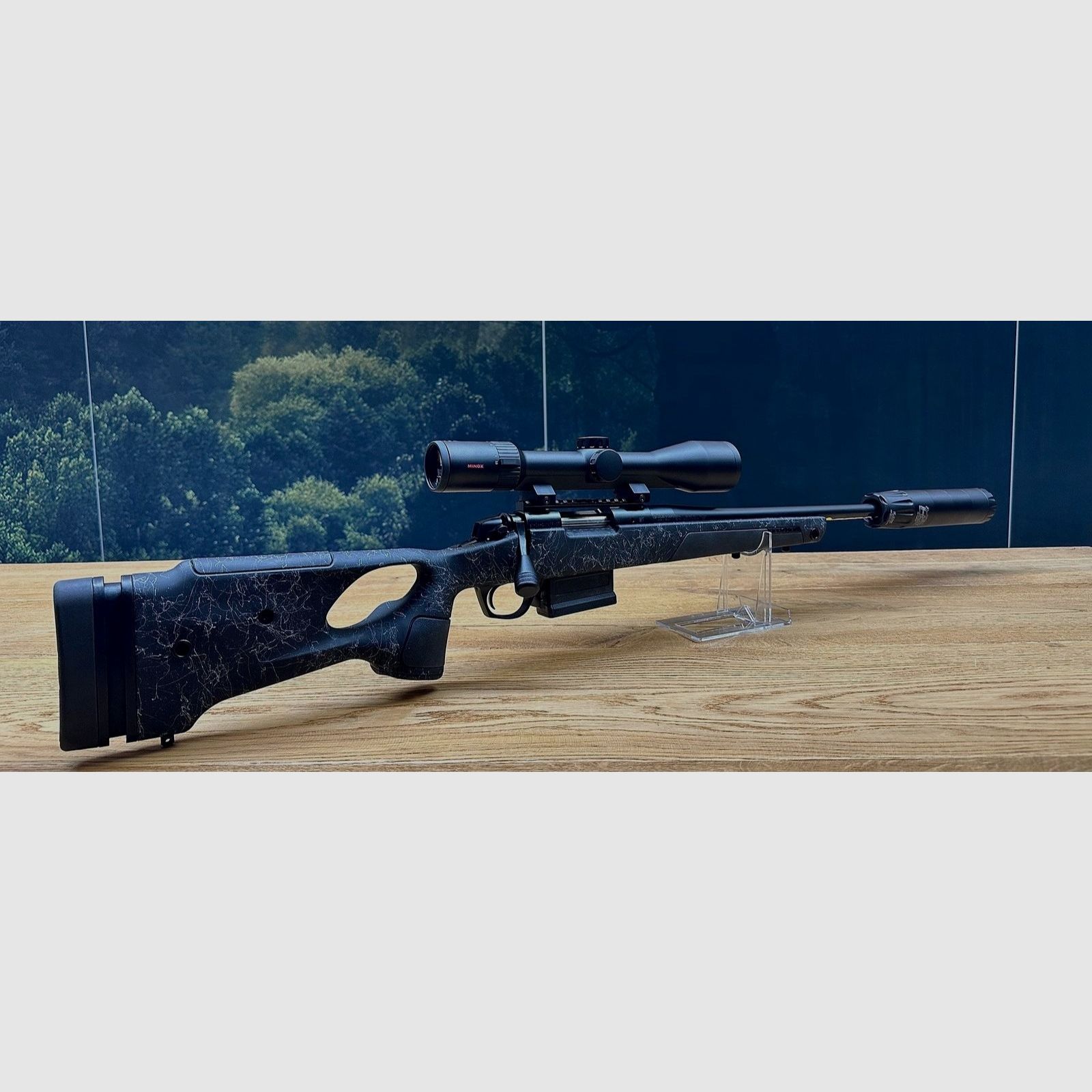 Bergara B14 Thumbhole / .308 Win / 46cm LL / Minox RS-4 2,5-10x50 / A-Tec H3 / Adaptateur de chasse précise / Carabine à répétition Repetierer 98erJungjäger