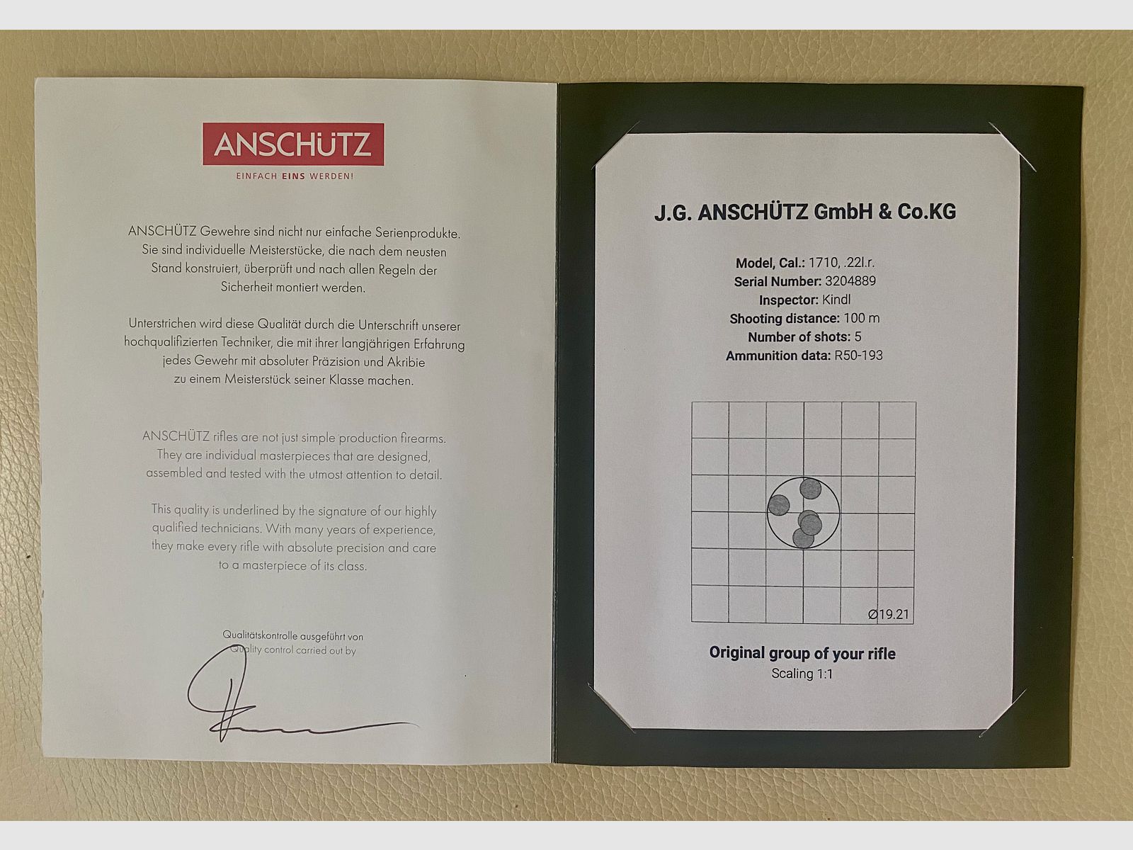 Anschütz 1710 APR MDT Schaft, Kaliber .22lr 