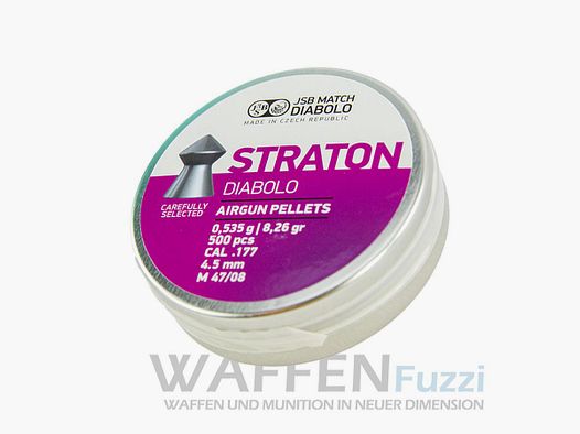 JSB Diabolo Straton glatte Spitzkugeln 0,535 g Kaliber 4,5 mm 500 STK.