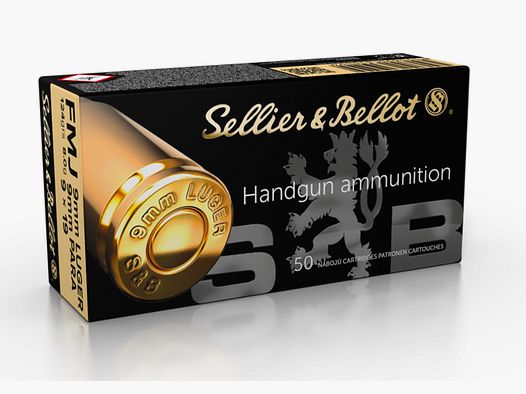 Sellier & Bellot 65187 9mm Luger Vollmantel 8,0g 124grs. 50 Stk.