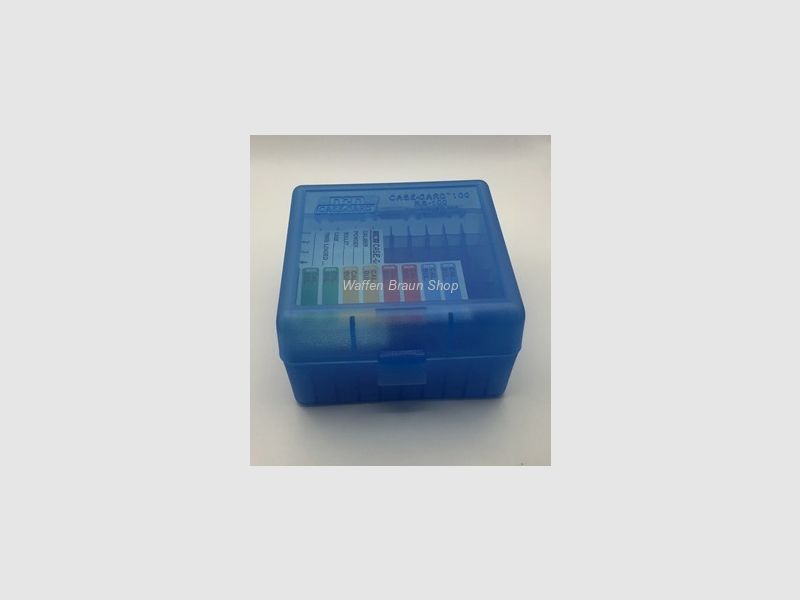 MTM Munitionsbox mit Klappdeckel 100RDS .223/.222/.204/6x47 Transparent Blau