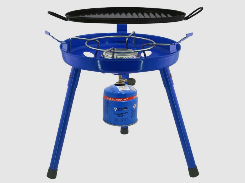 Camping Gasgrill 3in1 - kompatibel mit Schraubventilkartuschen + Gasflasche