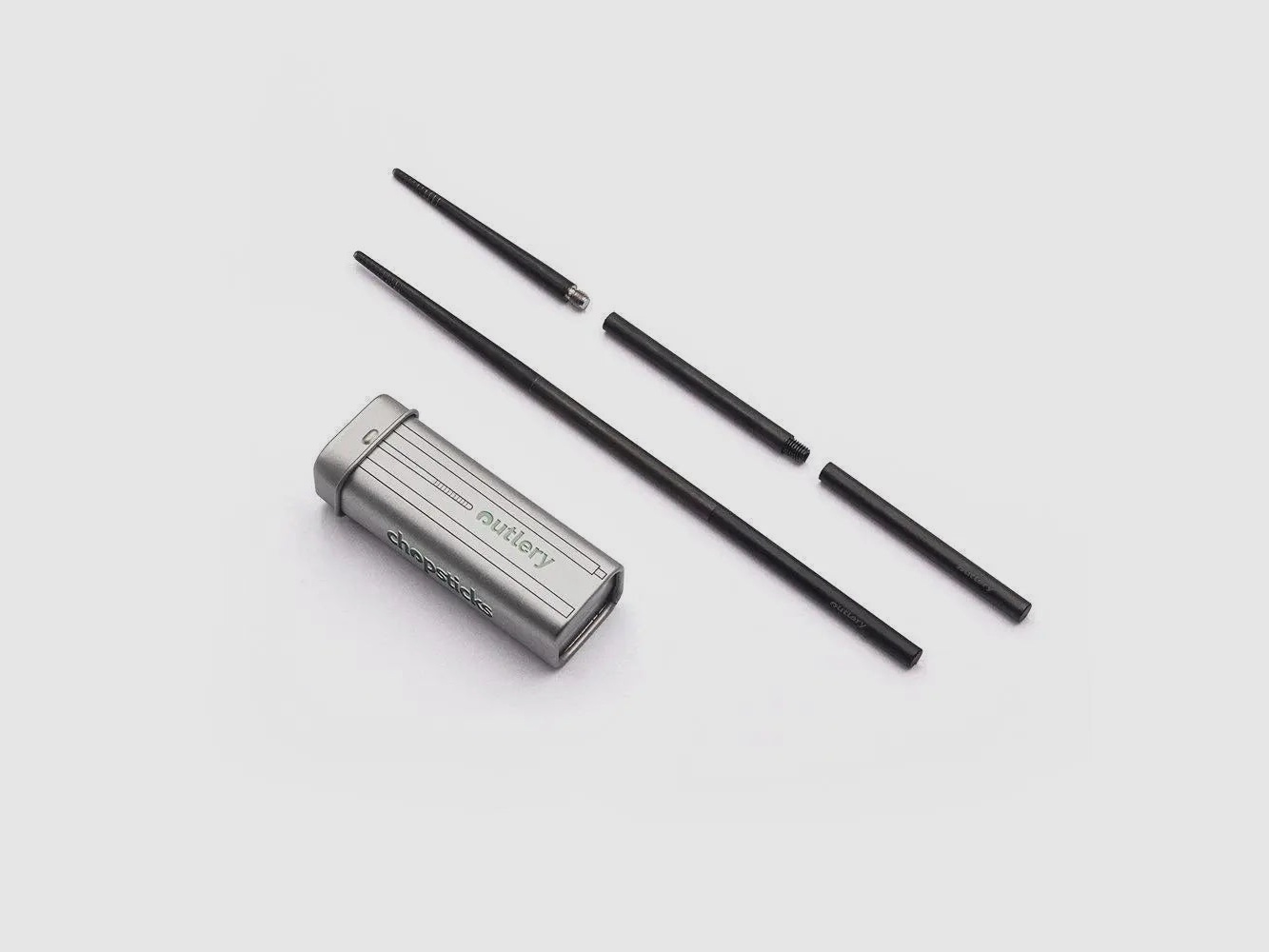 Palillos de viaje Outlery, acero inoxidable, tamaño de bolsillo