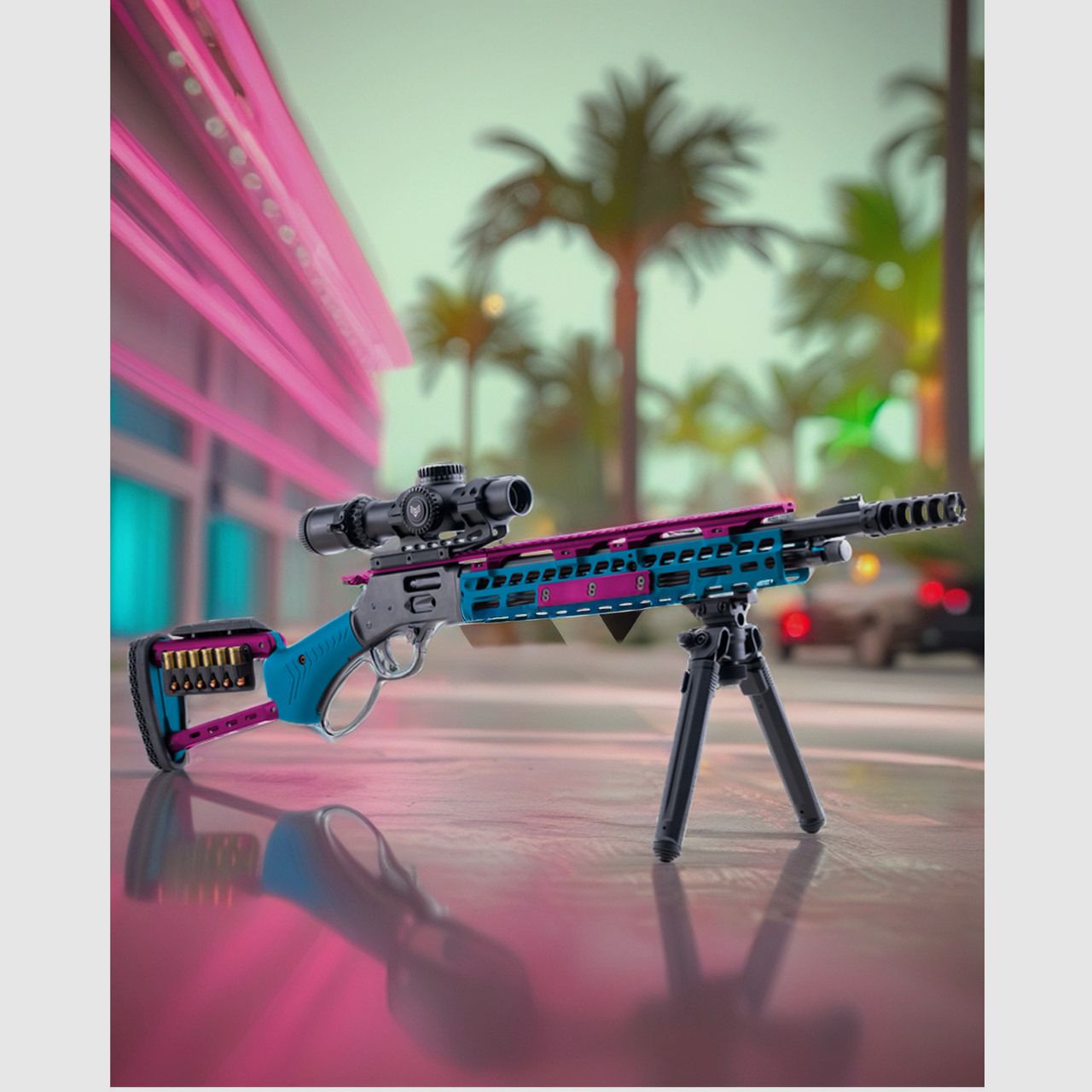 Set di calci per pistola Ranger Point Precision Costa Henry (Rosa e Turchese)