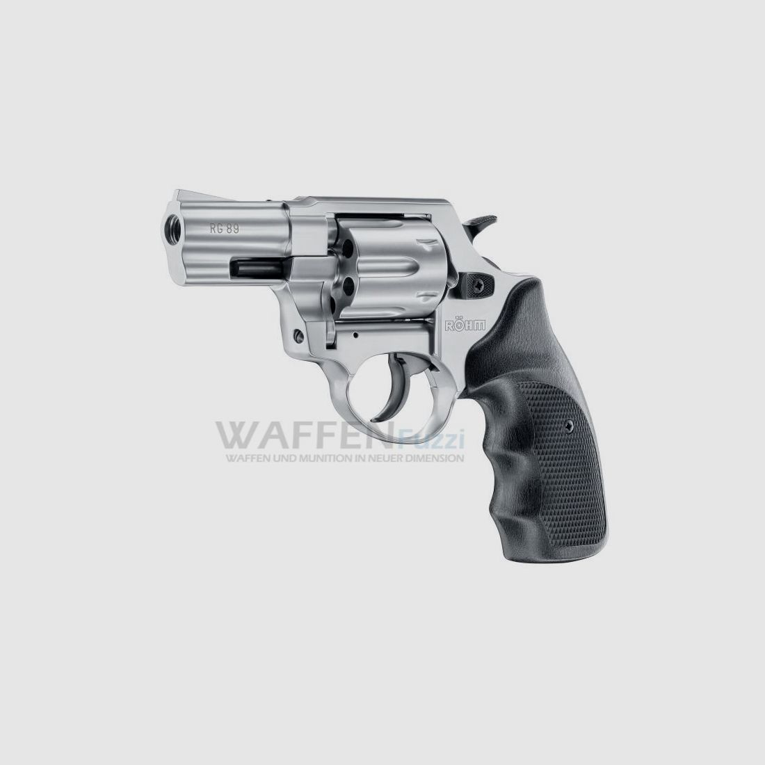 Röhm RG89 Schreckschusswaffe Alu Look Chrome mit Combatgriffschalen