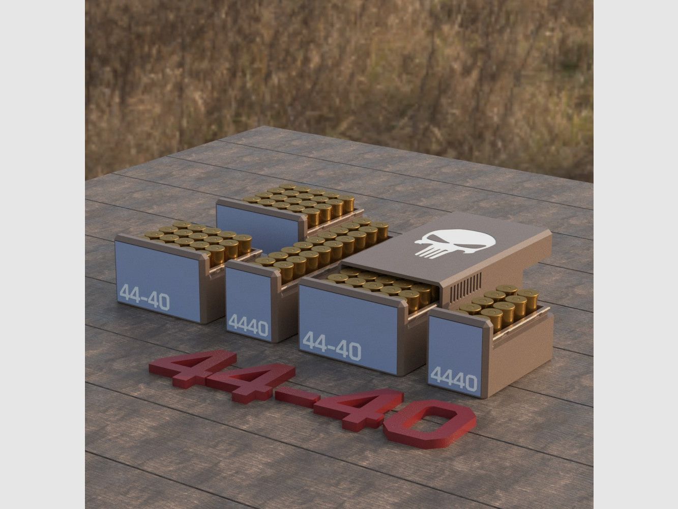 Filamelt Munitionsbox / Ammo Box .44-40 Winchester – Patronenbox für 50 Schuss, Made in Germany