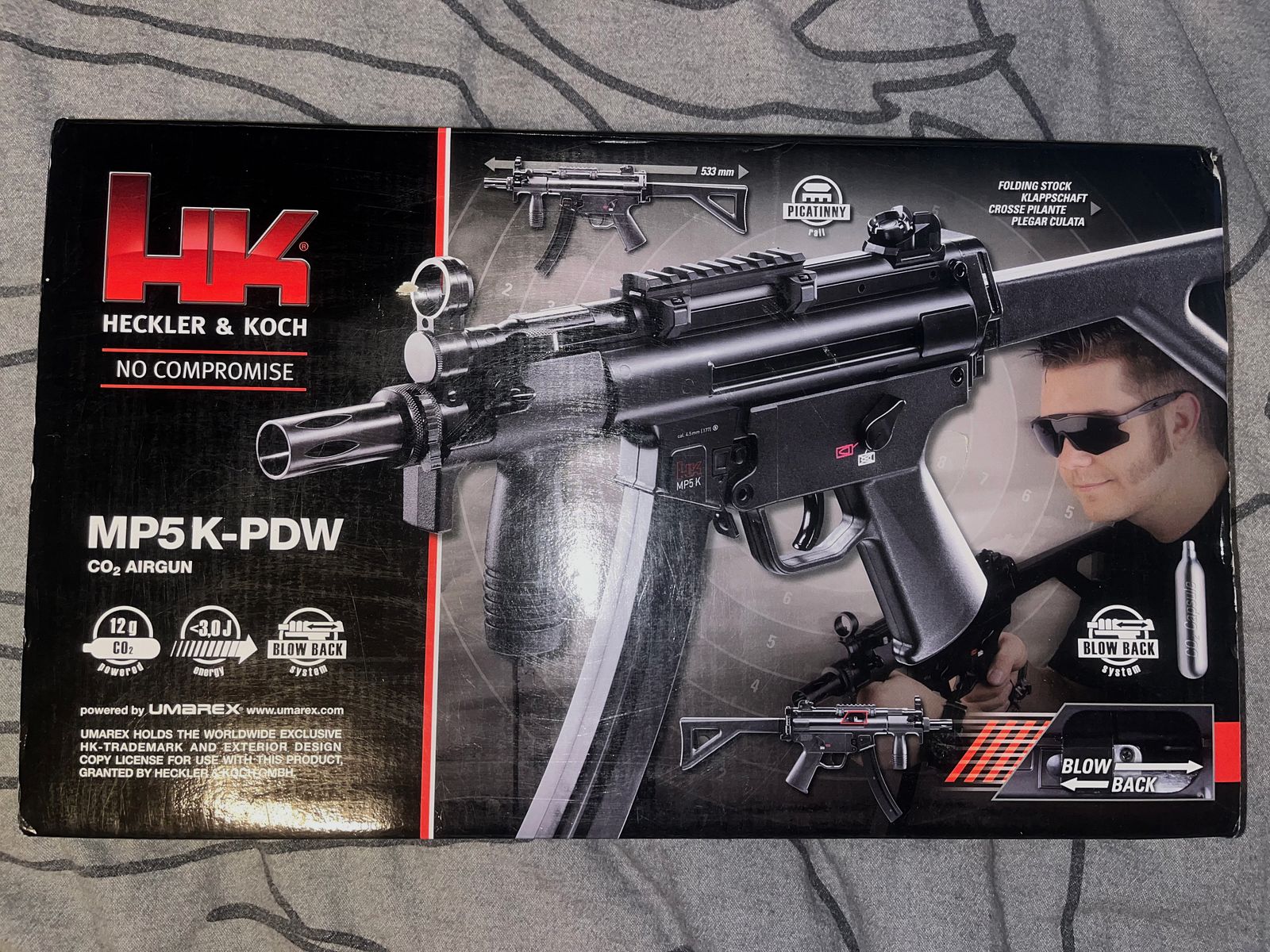 Heckler & Koch MP5 K-PDW CO2 Maschinenpistole 4,5 mm BB Blowback mit Ersatzmagazin 