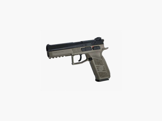 CZ P-09 Metall Slide Airsoft Pistole GBB, incl. Case, FDE/Schwarz -F-