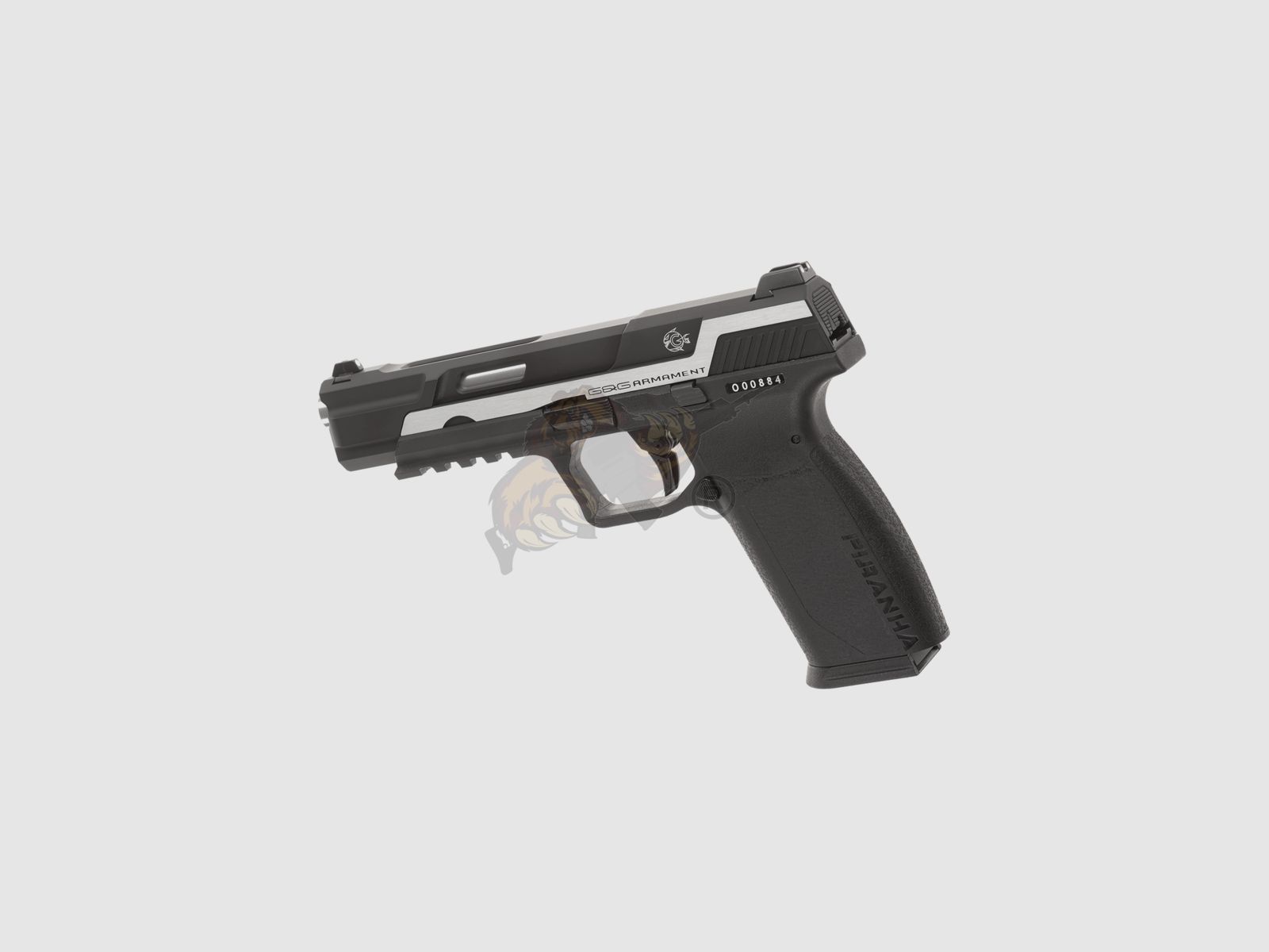 G&G Piranha Mk I GBB Pistol Airsoft in nero/argento -F-