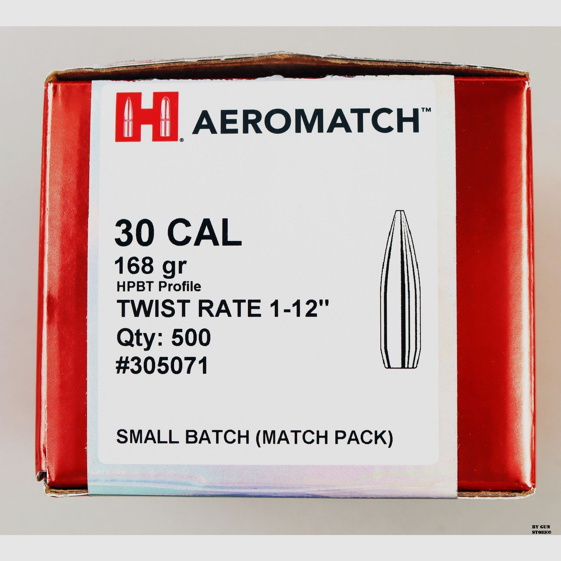 Hornady kogels Aeromatch kal. 30 – 168 GR. – stuks 500, afbeelding 2 van 3