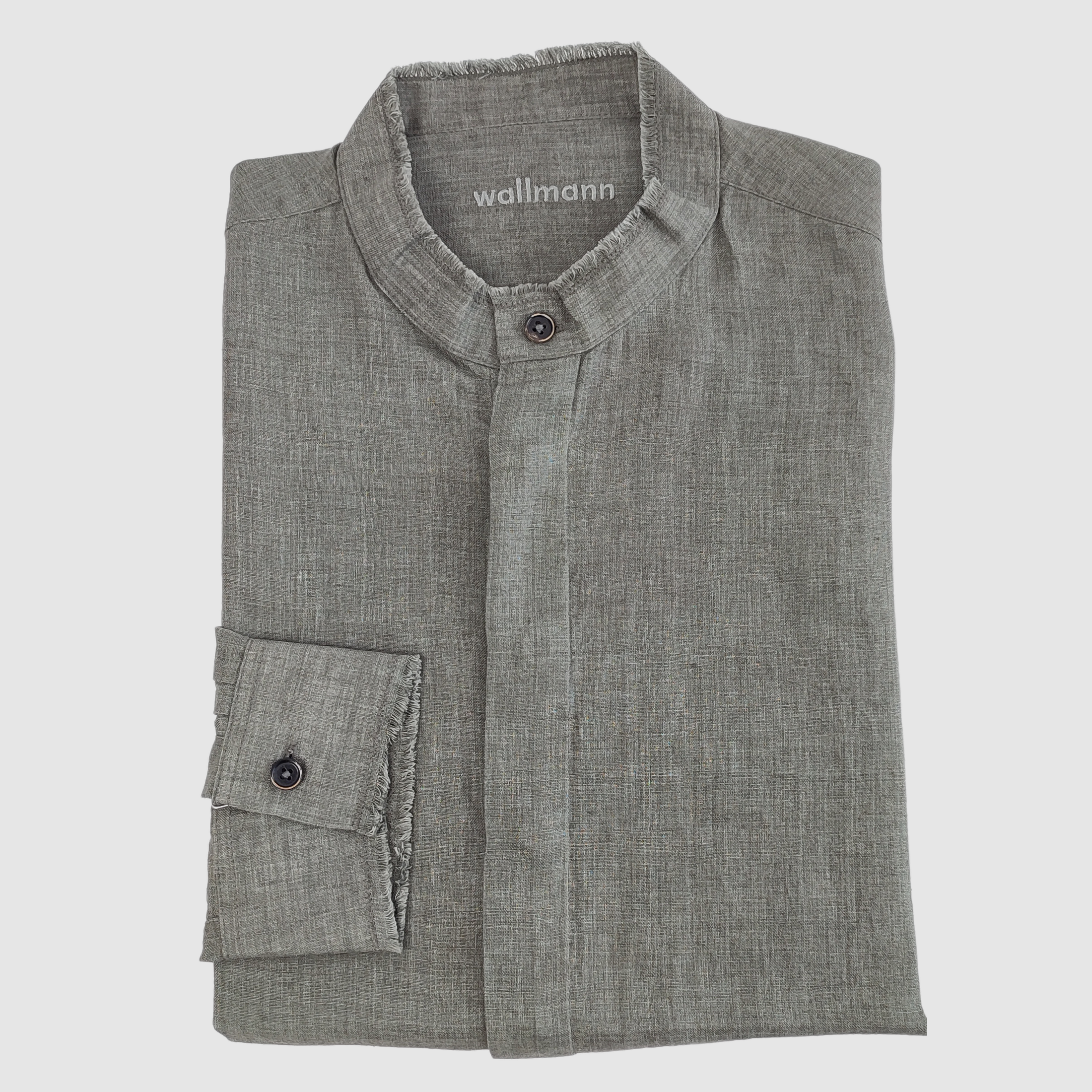 WALLMAN camicia di lino oliva