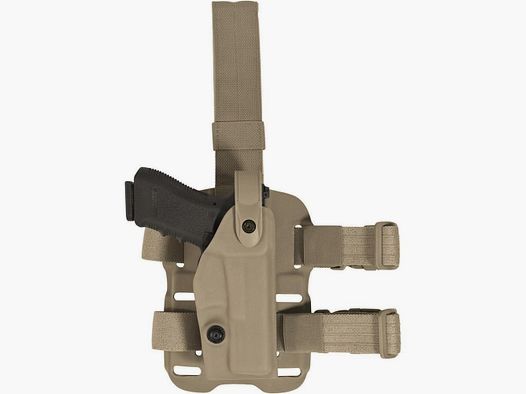 Modulares Oberschenkelholster "VETERAN" mit Sicherheitslevel II Beretta 92/96/98/98FS,Taurus PT92/99/100/101 Without Rail, Zoraki 918-Coyote TAN-Linkshänder