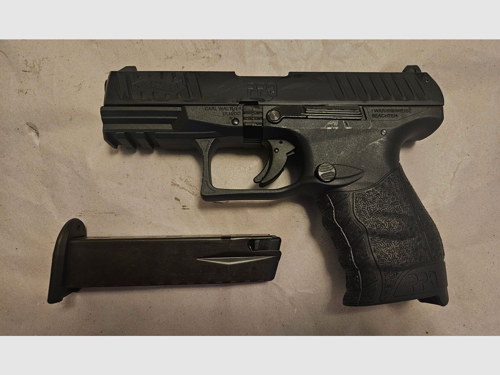 Walther PPQ 9mm PAK Tungsten Gray Cerakote Blank Firing