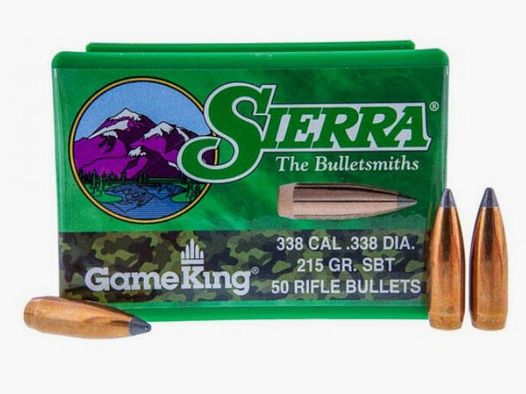 Sierra Bullets Caliber .338 / 8.5mm SBT Gameking in 215 Grain