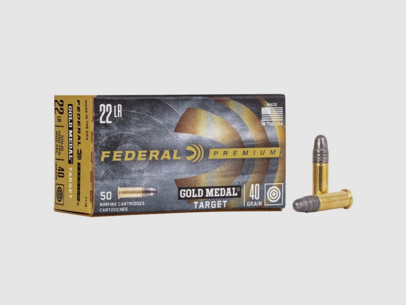 22 long rifle Federal Gold Medal 40 gr LRN VE50