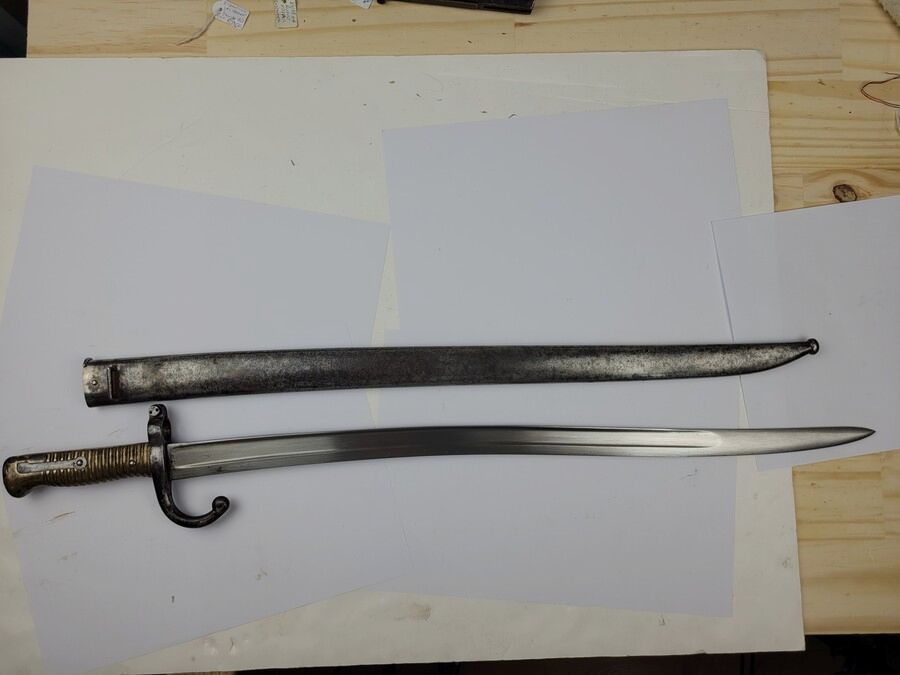 Seltene Bajonett-Säbel Chassepot Mod. 1866 – Stehelin & Cie – mit Nummer – exzellenter Zustand Eines der seltensten, Bild 1 von 14