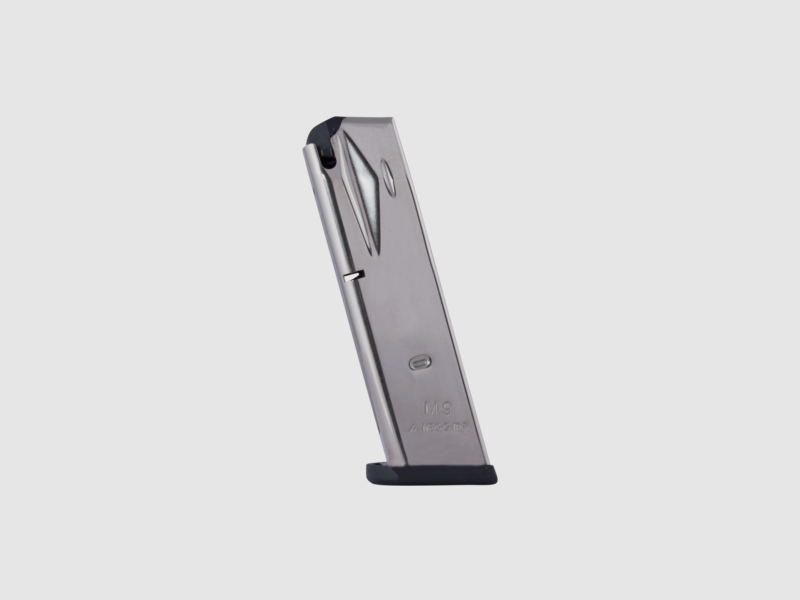 Cargador Mec-Gar para Beretta 92/98 Cal. 9×21 IMI Cromado – 15 Cartuchos