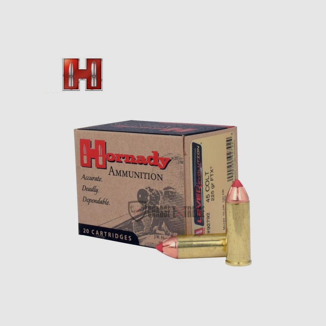 20 Munitions HORNADY Leverevolution 45 Colt 225 Gr Ftx